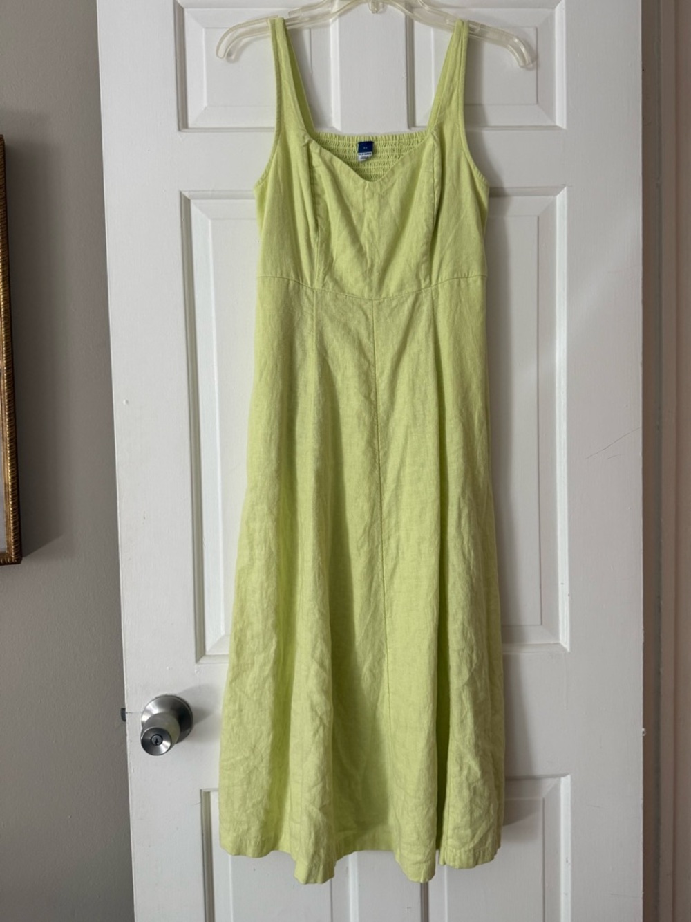 Old navy Linen Blend Light Green Sleeveless Midi Dress xs